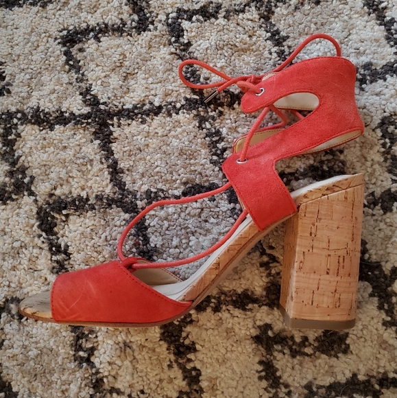 Guess Suede Lace-Up Heeled Sandals size 7 - Picture 6 of 9